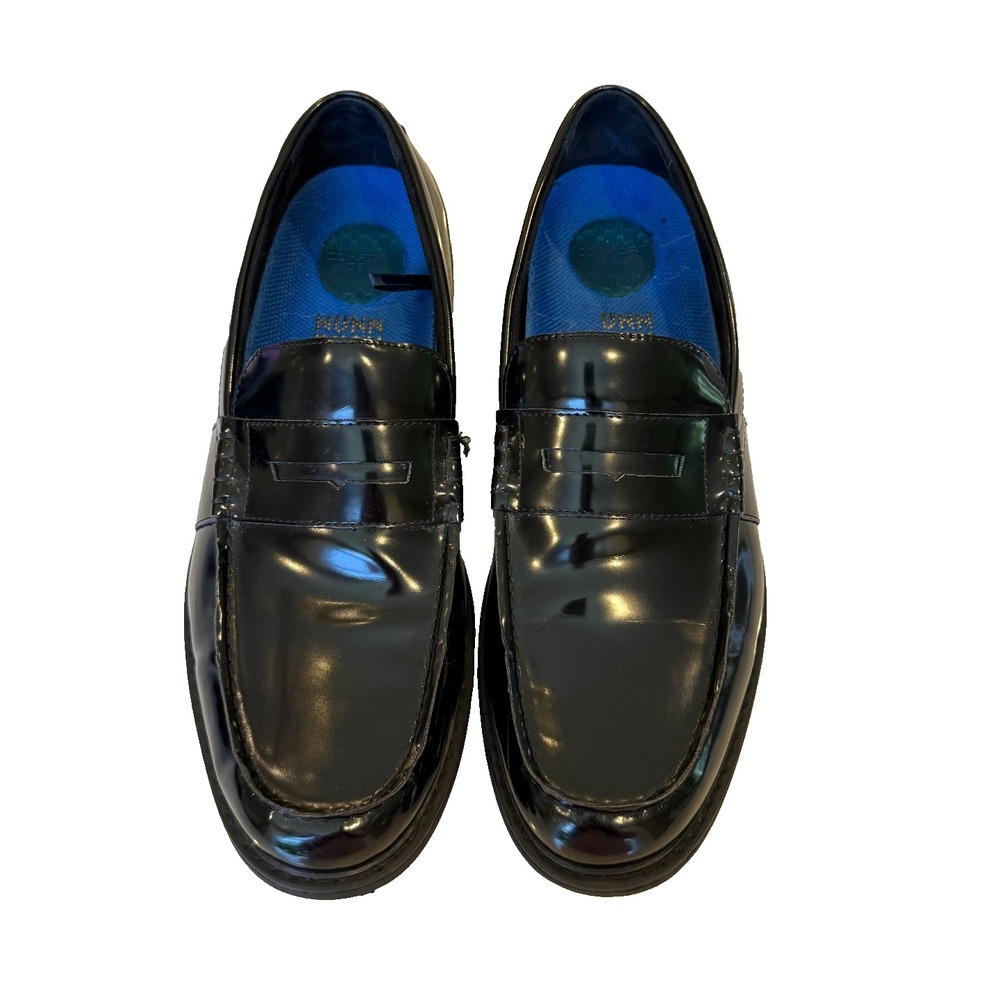 Nunn Bush Men's Patent Leather Penny Loafer Dress Shoes; Black; 12M